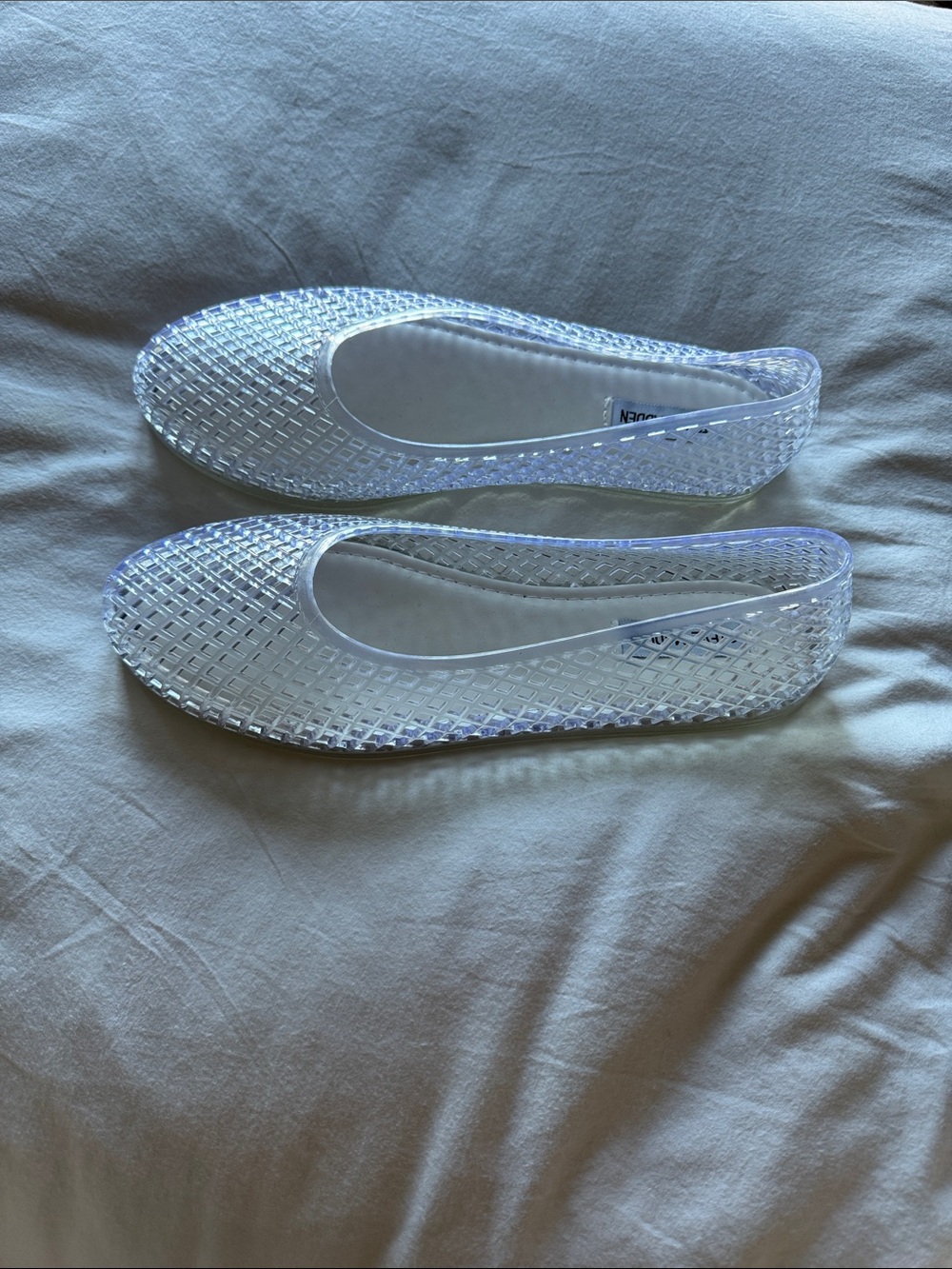 Steve Madden Clear Lattice Jelly Flats - Picture 2 of 5